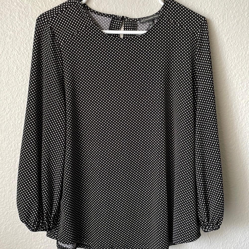 Pretty black blouse with white polka dots